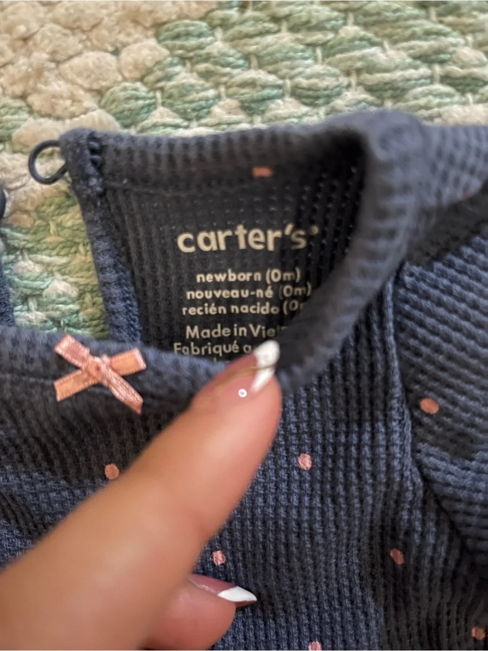 Carters navy ribbed